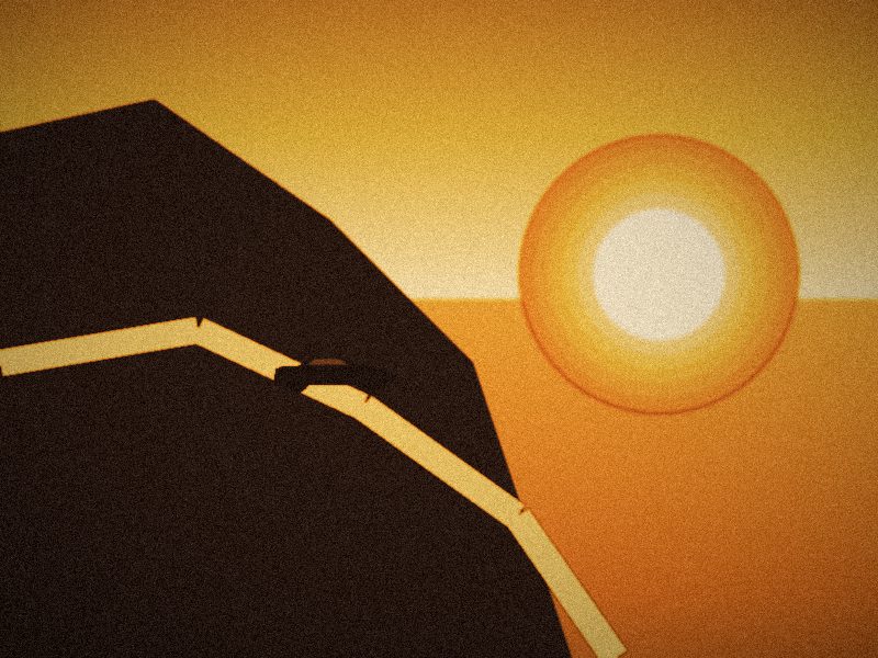 Illustration rétro d'une route de corniche surplombant la mer au soleil couchant